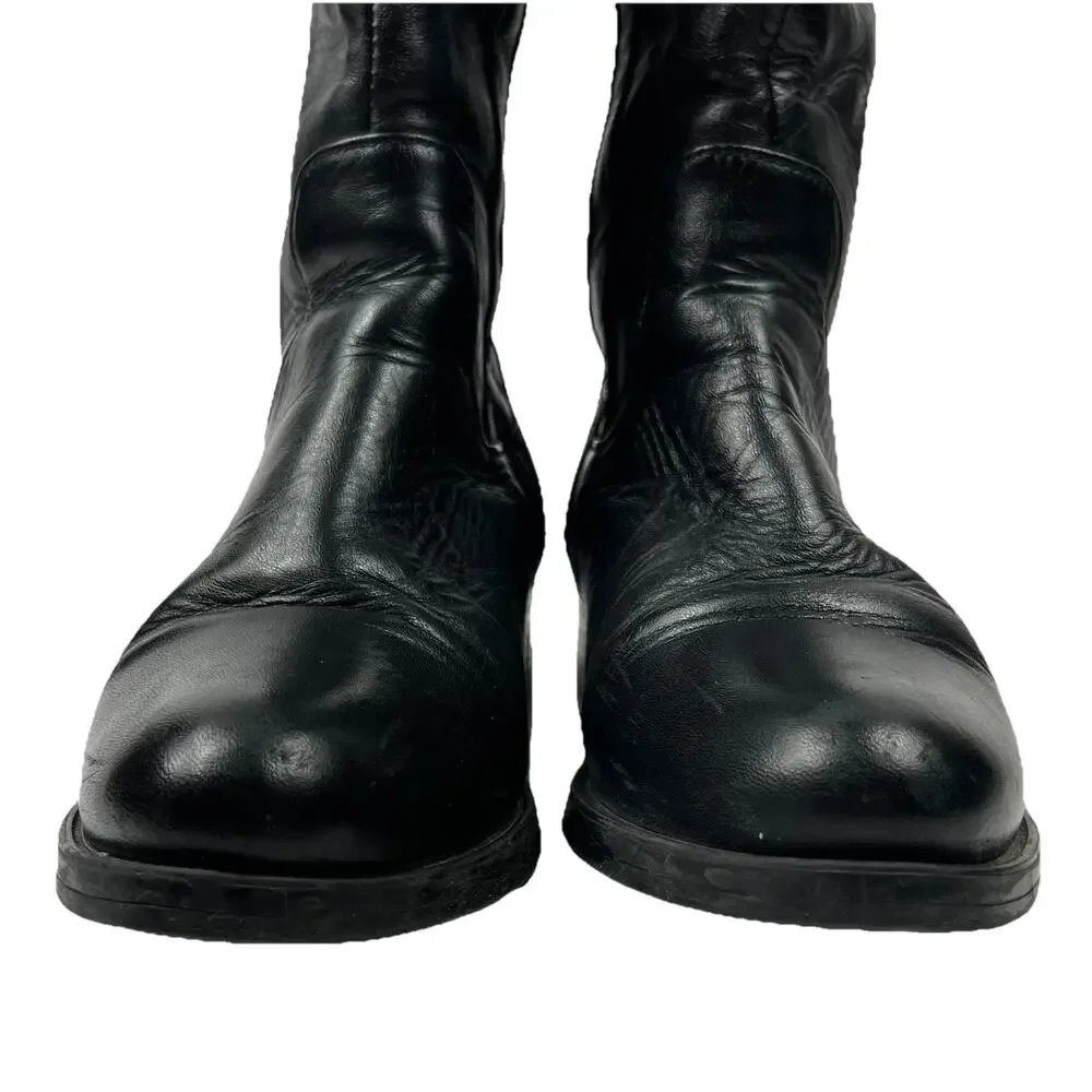 Lyard Woman’s Leather Tall Riding Boots Black Size 7 Equestrian Embossed Classic